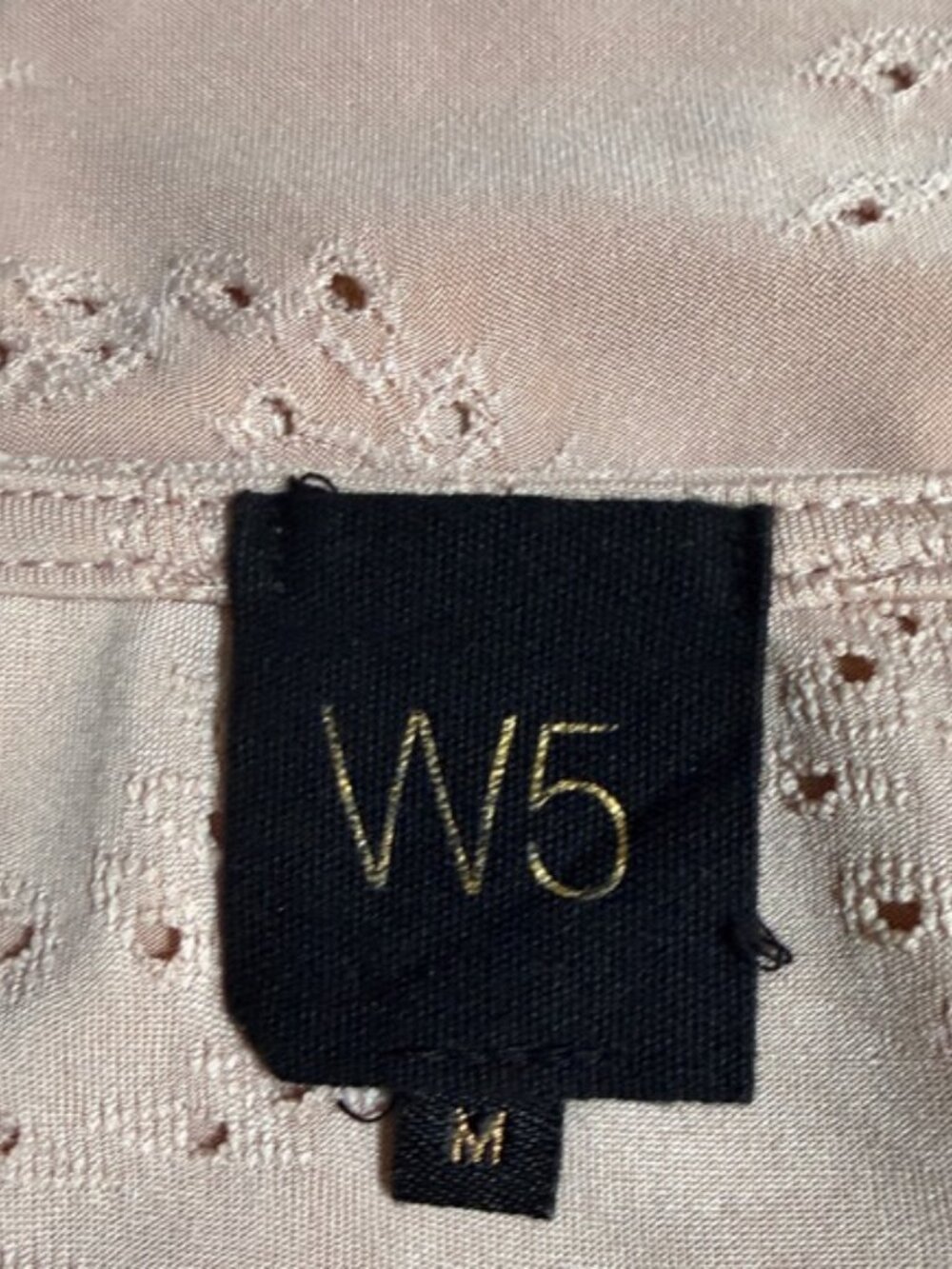 W5 Concepts Blush Pink Eyelet Ruffle Top M Cottagecore Boho Romantic - Picture 7 of 7